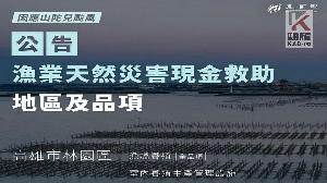 颱風林園區魚塭養殖災損　現金救助及低利貸款開始受理申辦